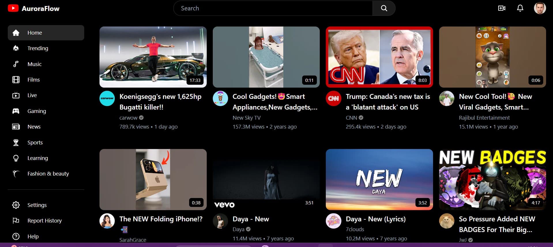 AuroraFlow – YouTube-Inspired Video Streaming App