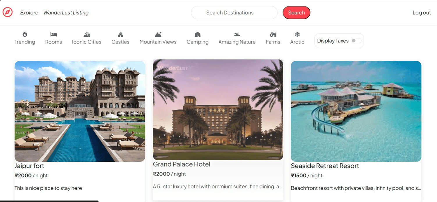 Wanderlust – Travel Booking Platform